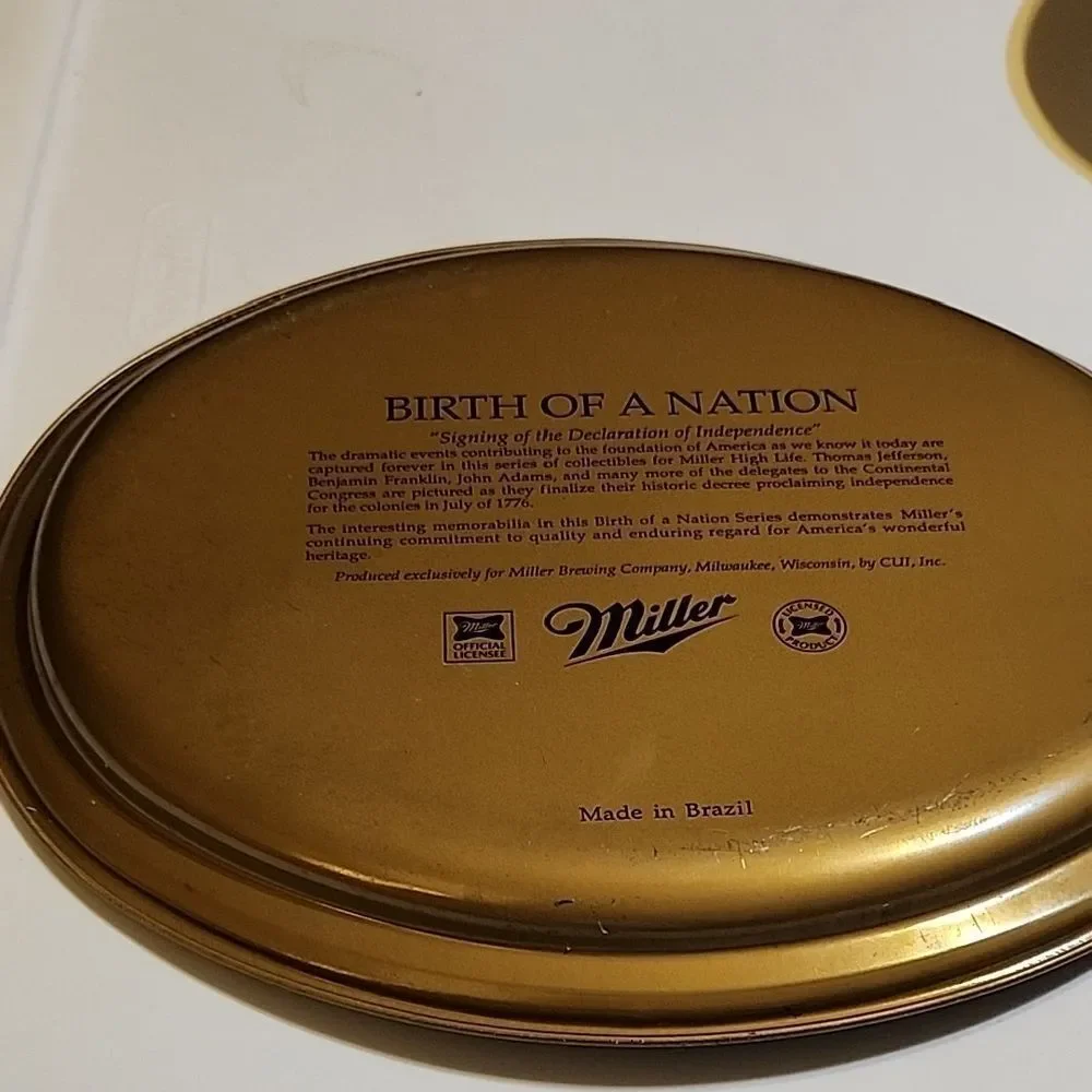 1992 Miller Beer Tin Serving Tray with Historical Scene